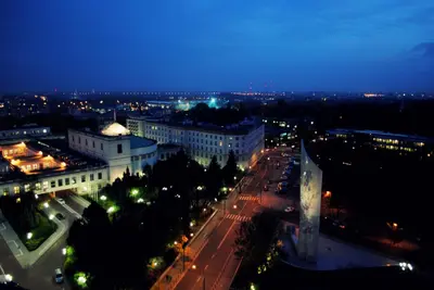 Widok na miasto Warszawa z tego apartamentu