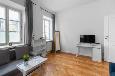 Telewizja i/lub zestaw kina domowego w obiekcie Close-Golden Apartments - Stare Miasto - Cozy and Stylish - Mostowa