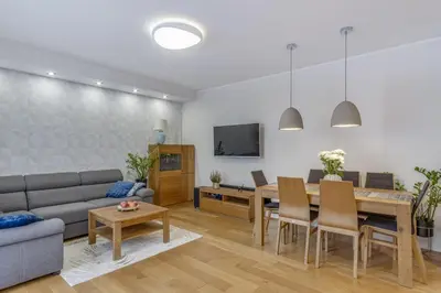 Telewizja i/lub zestaw kina domowego w obiekcie Apartment near Royal Lazienki Park
