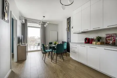 Kuchnia lub aneks kuchenny w obiekcie M&R Apartament Airport&Business LUX In Place, free parking, AC