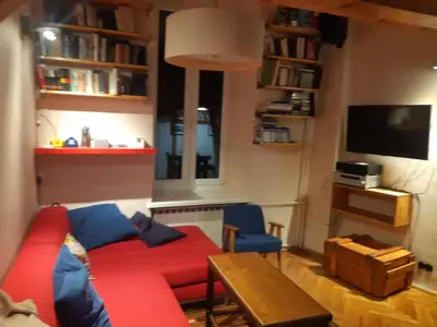 Telewizja i/lub zestaw kina domowego w obiekcie Wolność Centrum Apartament 2 poziomowy