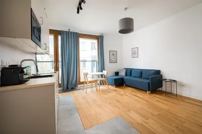 Część wypoczynkowa w obiekcie Bonifraterska City Centre Apartment by BookingHost