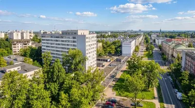 Widok na miasto Warszawa z tego apartamentu