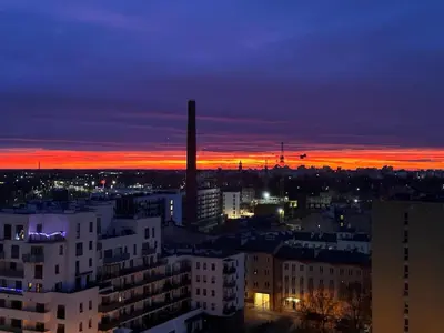 Wschód lub zachód słońca widziany z tego apartamentu