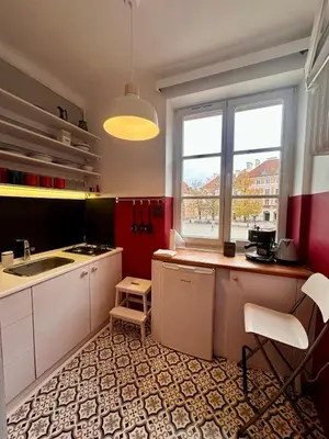 Kuchnia lub aneks kuchenny w obiekcie Unique Studio with beautiful balcony