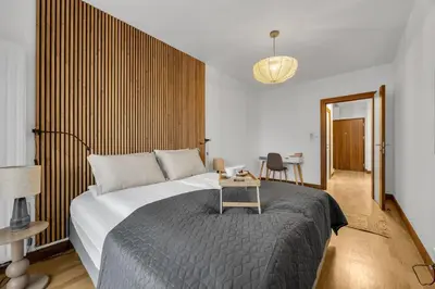 Łóżko lub łóżka w pokoju w obiekcie Królikarnia Apt - 60m2, Parking, Balcony - by Rentujemy