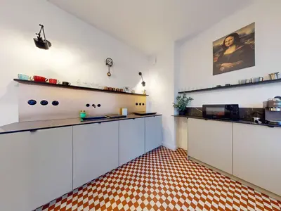 Kuchnia lub aneks kuchenny w obiekcie Vintage Retreat Apartment Mokotow