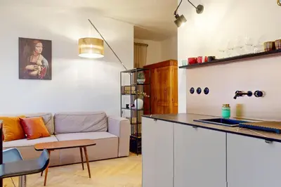 Kuchnia lub aneks kuchenny w obiekcie Vintage Retreat Apartment Mokotow