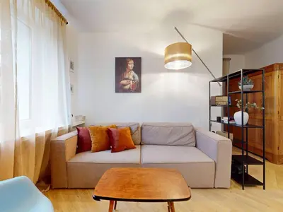 Część wypoczynkowa w obiekcie Vintage Retreat Apartment Mokotow