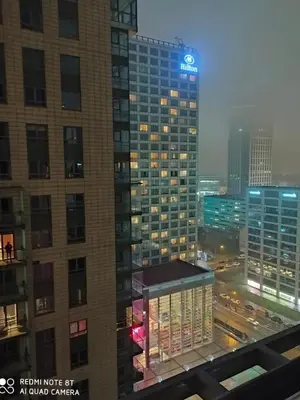 Widok na miasto Warszawa z tego apartamentu