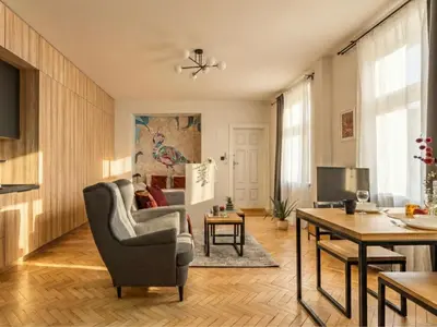 Telewizja i/lub zestaw kina domowego w obiekcie Mokotowska Apartment near US Embassy by Mia