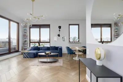 Część wypoczynkowa w obiekcie Sarmacka Prestige Residence Warsaw by Solarento