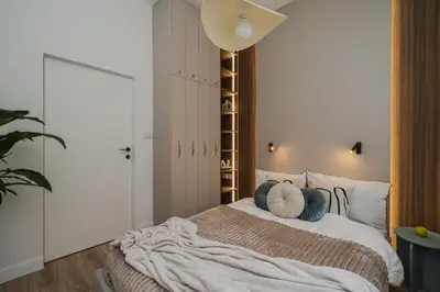 Łóżko lub łóżka w pokoju w obiekcie Kredytowa 1A Apartment