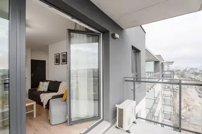 Balkon lub taras w obiekcie Warsaw City Modern Residence