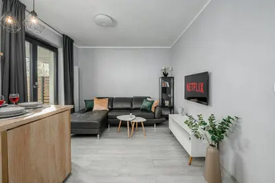 Część wypoczynkowa w obiekcie Lumina 3-room apartment near the train station