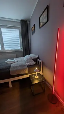 Łóżko lub łóżka w pokoju w obiekcie Warsaw Bemowo Prestige Apartment - Free Parking - Fast WiFi