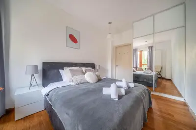 Łóżko lub łóżka w pokoju w obiekcie Klimczaka Prestige Apartment, Free Parking