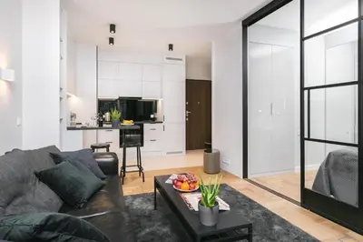 Kuchnia lub aneks kuchenny w obiekcie Golden Apartments - Mennica Residence, 1-Bedroom in City Center#140