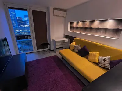 Część wypoczynkowa w obiekcie Żelazna Cityview Apartment