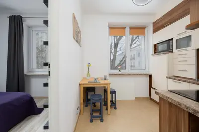 Kuchnia lub aneks kuchenny w obiekcie Vibrant Mokotów Business Centre Apartment Warsaw by Noclegi Renters