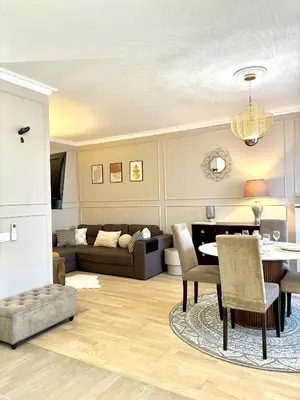 Część wypoczynkowa w obiekcie Chłodna Premium 2-Bedroom Apartment, City Center