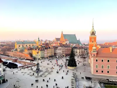 Widok na miasto Warszawa z tego apartamentu