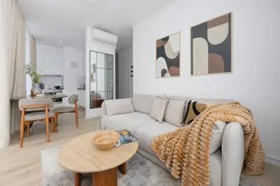 Część wypoczynkowa w obiekcie LUX City Center Browary Warszawskie Apartments by Noclegi Renters