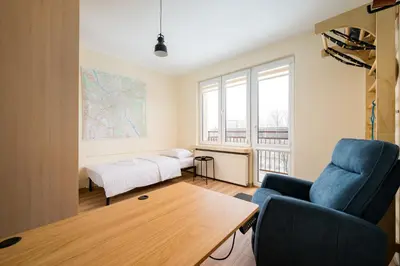Plan piętra w obiekcie Praga Grajewska Comfort Studio by BookingHost