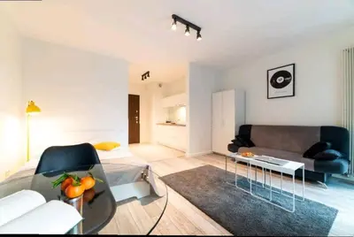 Część wypoczynkowa w obiekcie Apartamenty Studio Mennica Residence