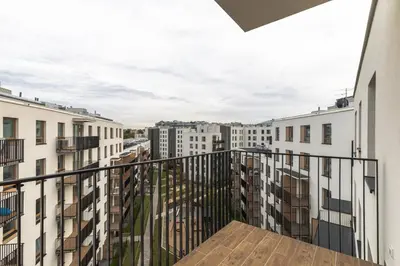Balkon lub taras w obiekcie Św Stanisława SuperApart - Comfortable Apartment with Parking