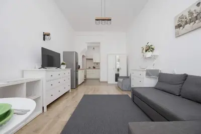 Telewizja i/lub zestaw kina domowego w obiekcie Stylish Wilcza Studio in the Heart of Warsaw by Noclegi Renters