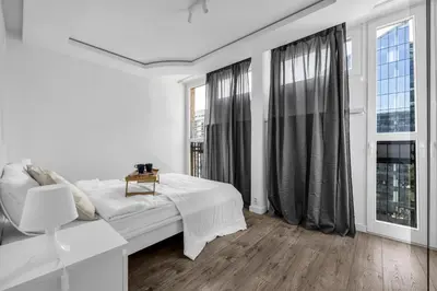 Łóżko lub łóżka w pokoju w obiekcie 11th Floor Center Apartment - 57m2, Two Bedrooms - by Rentujemy