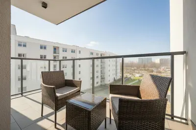 Balkon lub taras w obiekcie Gocław Prime Apartments Umińskiego by Solarento