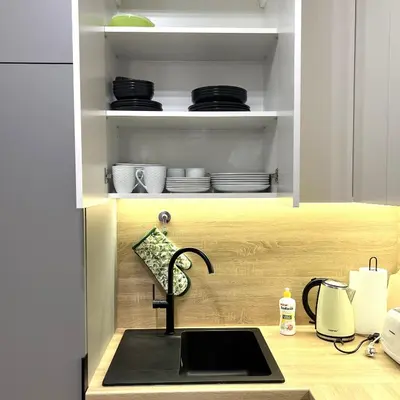 Kuchnia lub aneks kuchenny w obiekcie Apartamenty Domaniewska