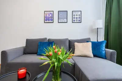 Część wypoczynkowa w obiekcie Lumina cozy 3-room apartment in Warsaw