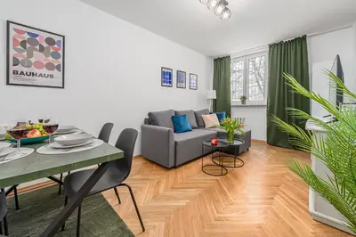 Część wypoczynkowa w obiekcie Lumina cozy 3-room apartment in Warsaw