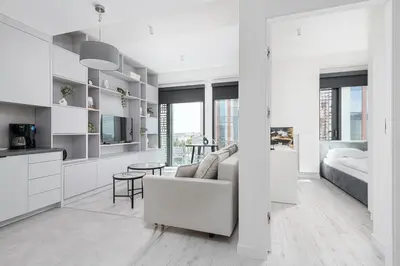 Kuchnia lub aneks kuchenny w obiekcie Towarowa Towers - 12 piętro - piękny widok - 2 pokoje