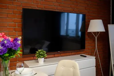 Telewizja i/lub zestaw kina domowego w obiekcie Muranów Studio - 10th Floor, Trams Nearby - by Rentujemy