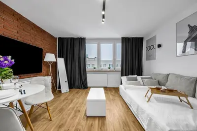 Część wypoczynkowa w obiekcie Muranów Studio - 10th Floor, Trams Nearby - by Rentujemy