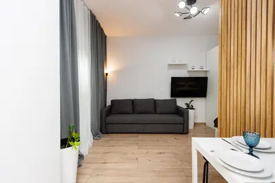 Telewizja i/lub zestaw kina domowego w obiekcie 2-237 in Warsaw, RC Bliska Wola Tower, 29 Marcina Kasprzaka, Petrovdom apartment