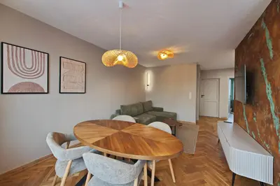 Część wypoczynkowa w obiekcie Wooden Harmony Apartment Near Old Town