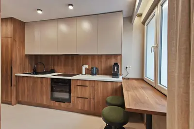 Kuchnia lub aneks kuchenny w obiekcie Wooden Harmony Apartment Near Old Town