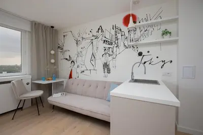 Plan piętra w obiekcie Unique Studio for Remote Work in Warsaw Center with City View by Noclegi Renters
