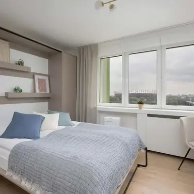 Unique Studio for Remote Work in Warsaw Center with City View by Noclegi Renters