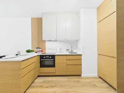 Kuchnia lub aneks kuchenny w obiekcie Kierbedzia 4 SuperApart near to Olinek