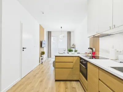 Kuchnia lub aneks kuchenny w obiekcie Kierbedzia 4 SuperApart near to Olinek