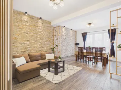Część wypoczynkowa w obiekcie Popularna 38 Comfort Suite Warsaw by Solarento