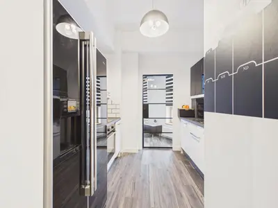 Kuchnia lub aneks kuchenny w obiekcie Popularna 38 Comfort Suite Warsaw by Solarento