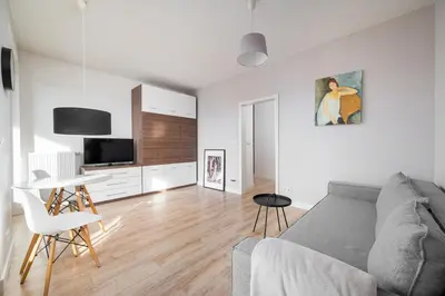 Telewizja i/lub zestaw kina domowego w obiekcie Business Mokotów Park 23 Studio by BookingHost