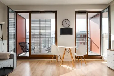 Część wypoczynkowa w obiekcie Business Mokotów Park 23 Studio by BookingHost